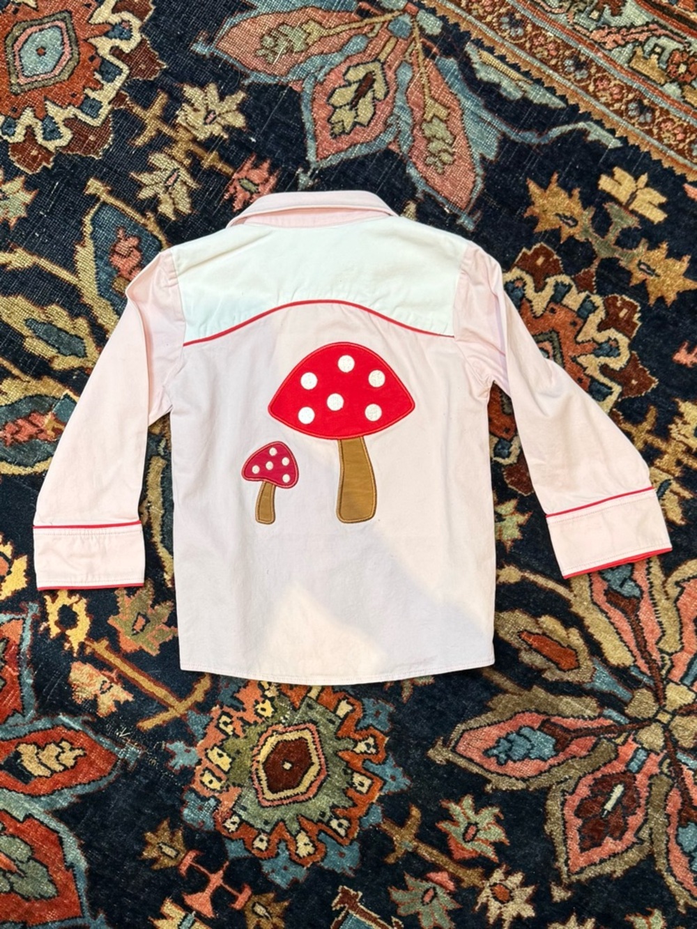 Elfie London Pink Western Button-Down Shirt with Red Accent - Picture 2 of 2